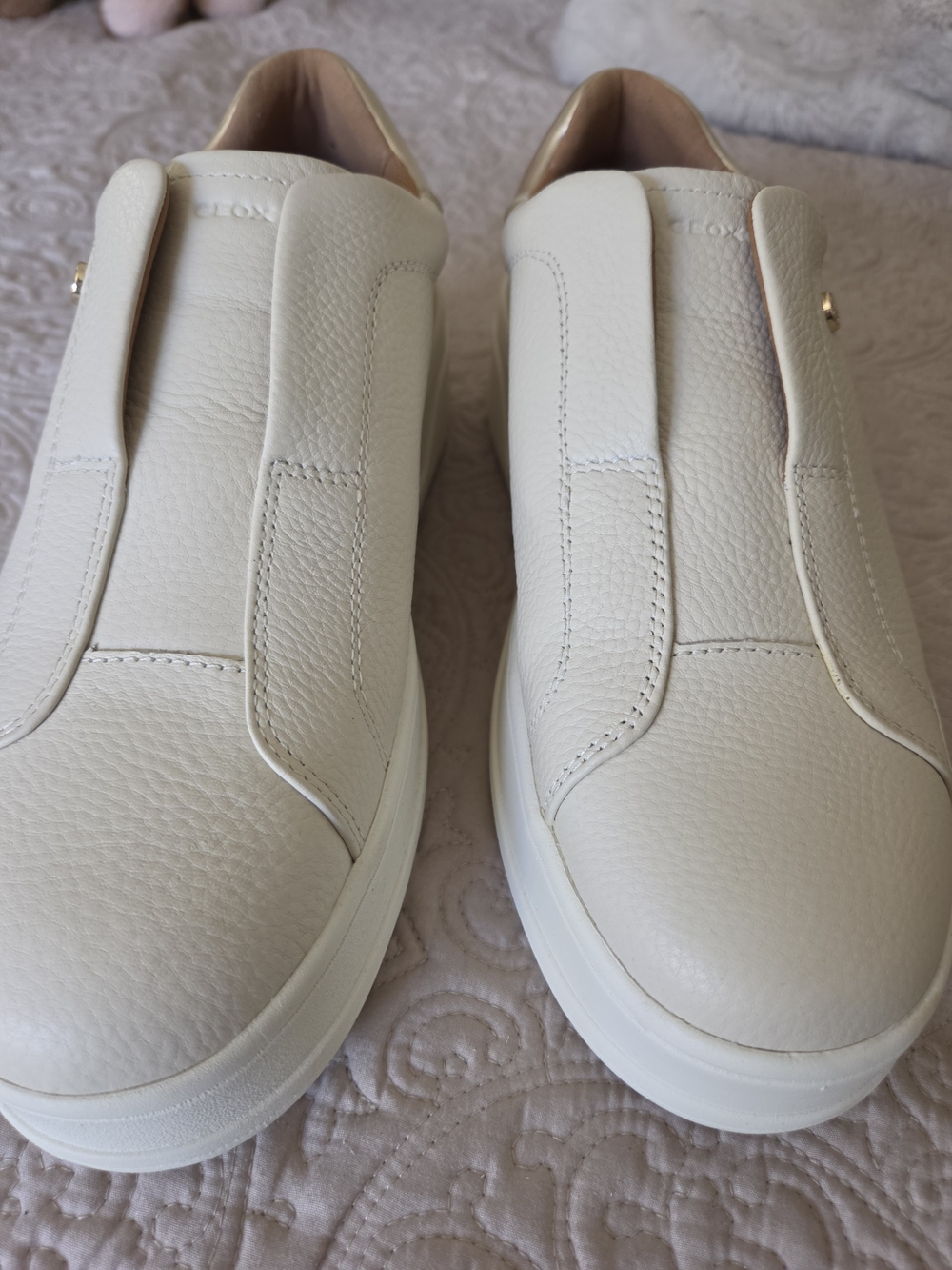Geox Women’s Slip-On Sneakers in Cream White